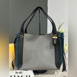 Coach Gray, Teal and Black Women's Harmony Hobo Bag